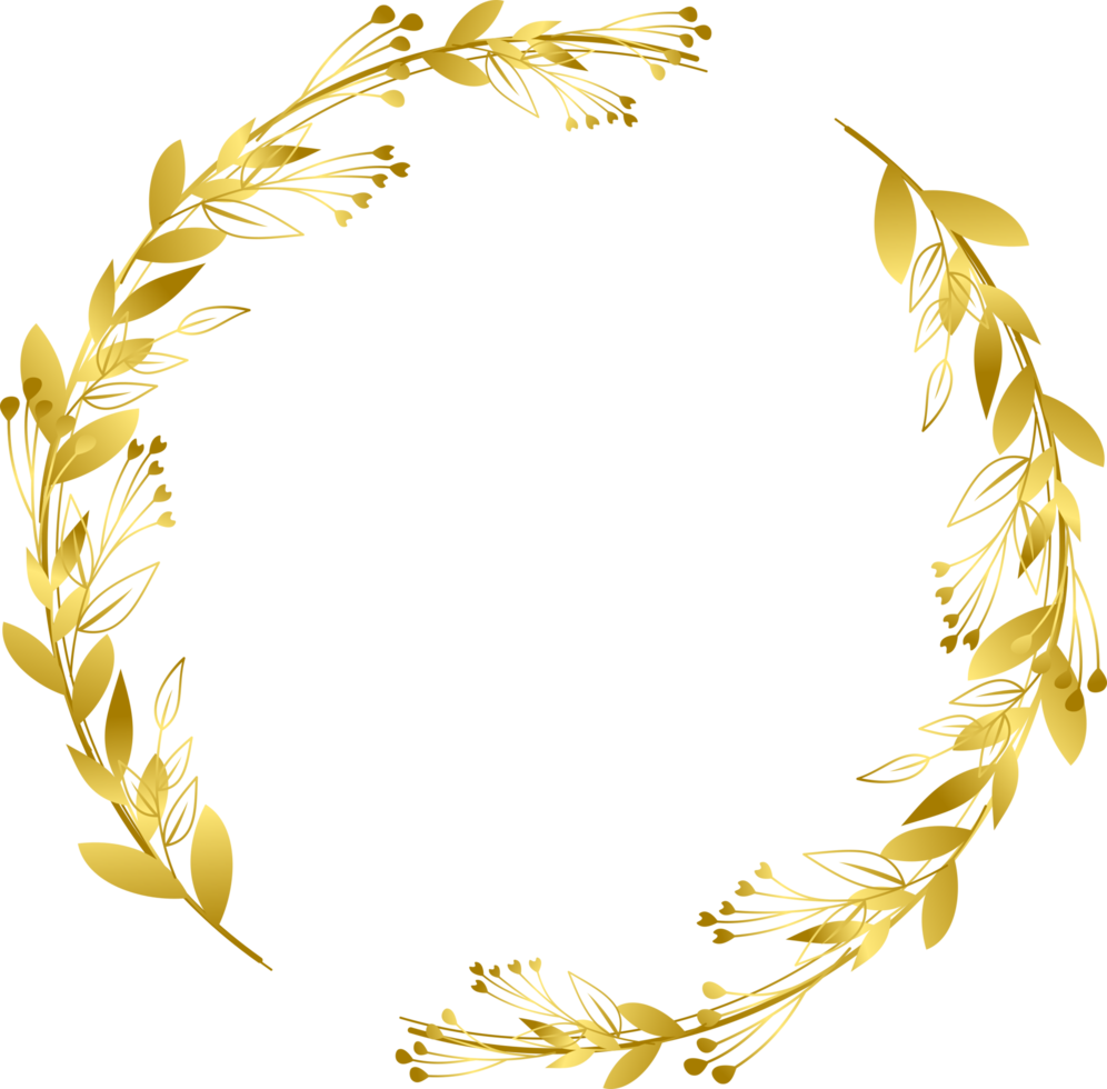 lusso oro foglia telaio confine floreale ornamento per sfondo, nozze invito, grazie voi carta, logo, saluto carta png