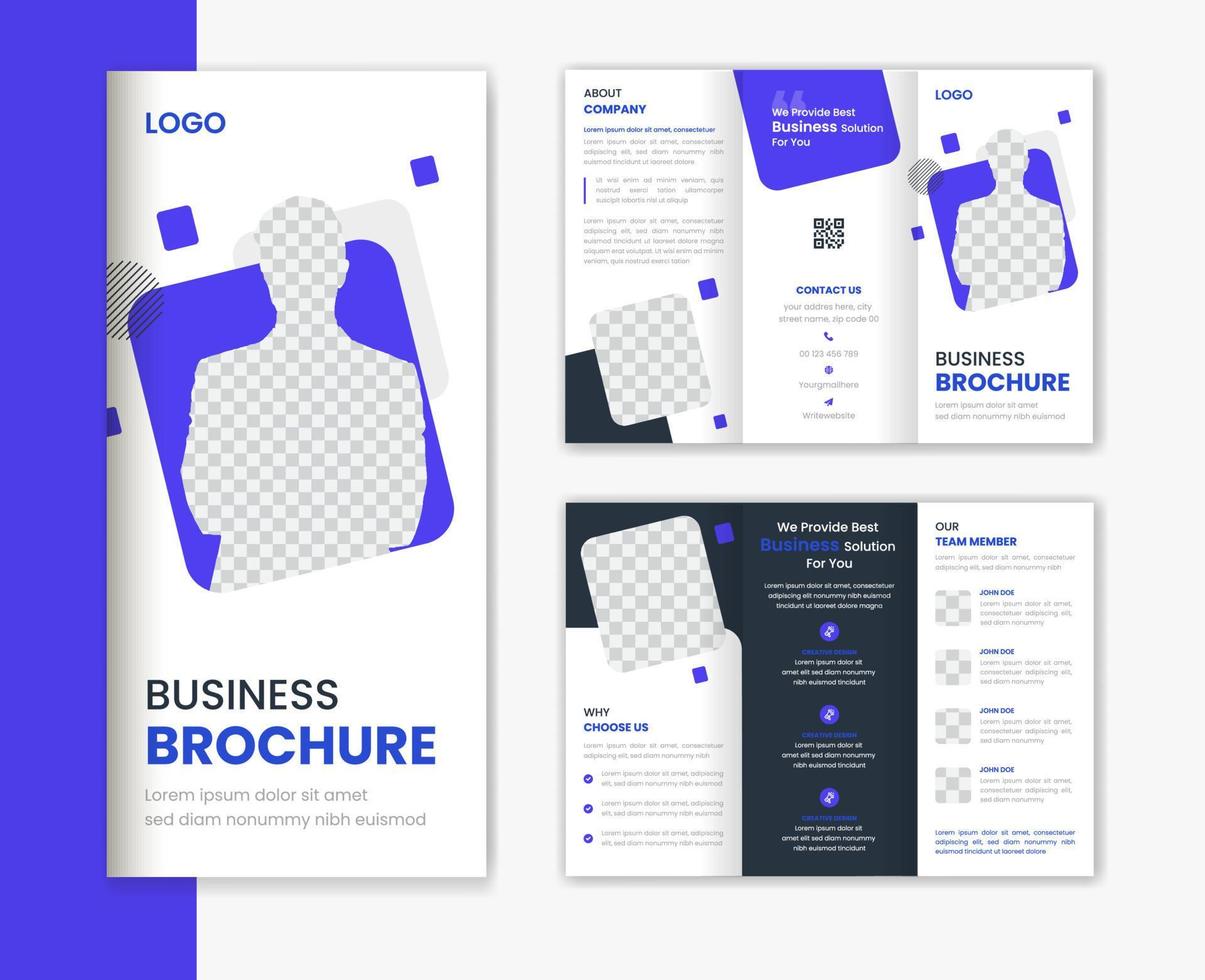 Corporate trifold brochure design, business trifold portfolio vector