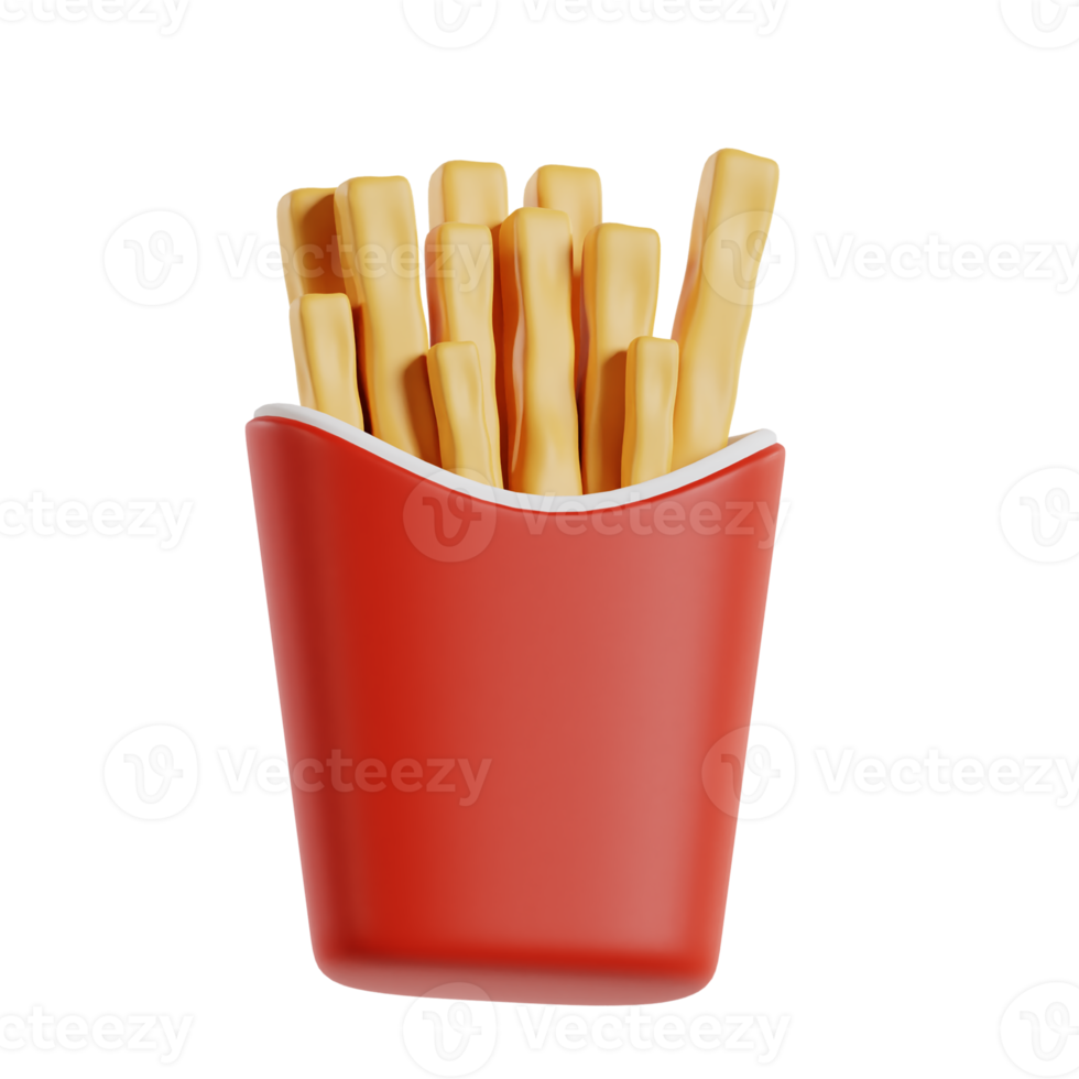 francês fritas 3d png