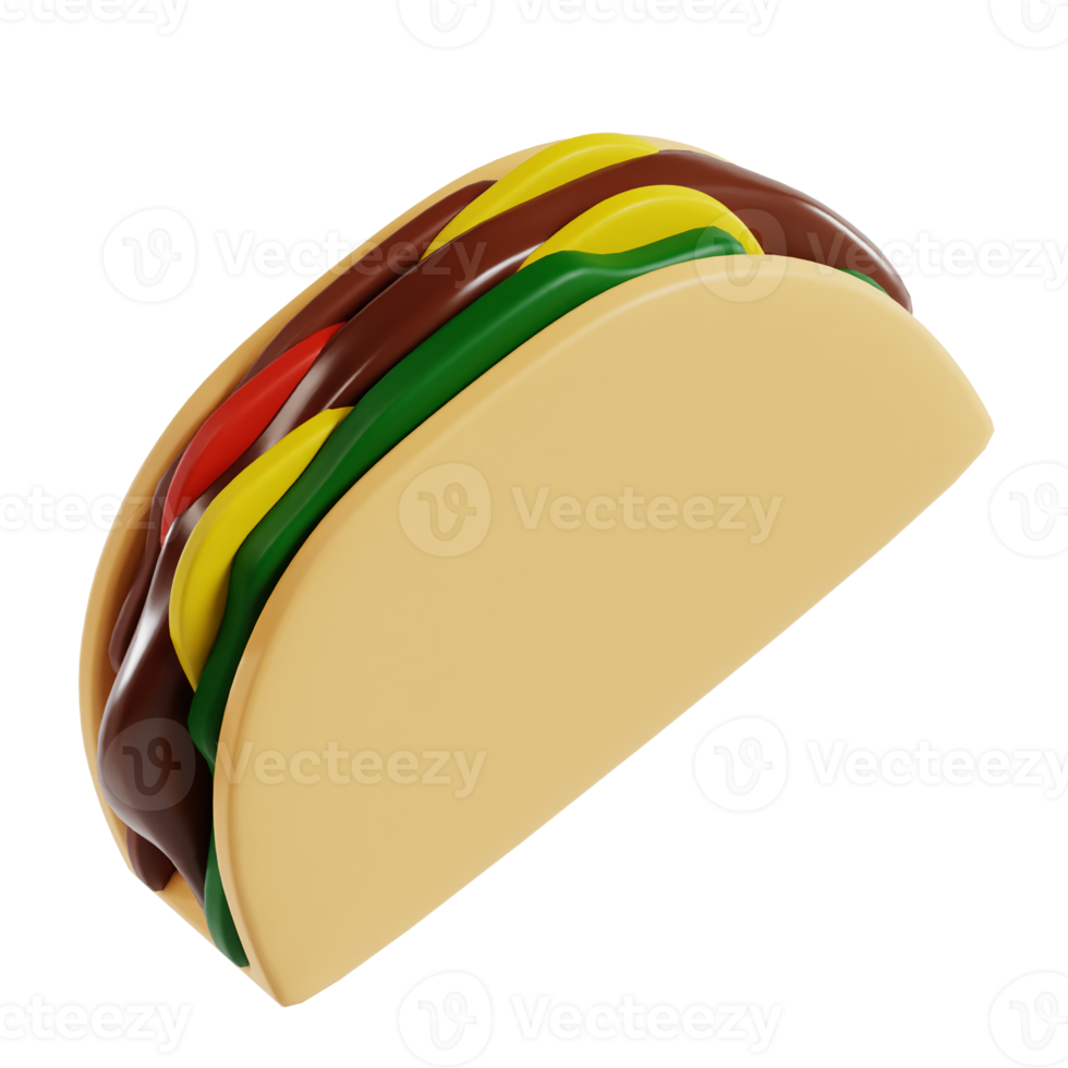 tacos comida 3d png