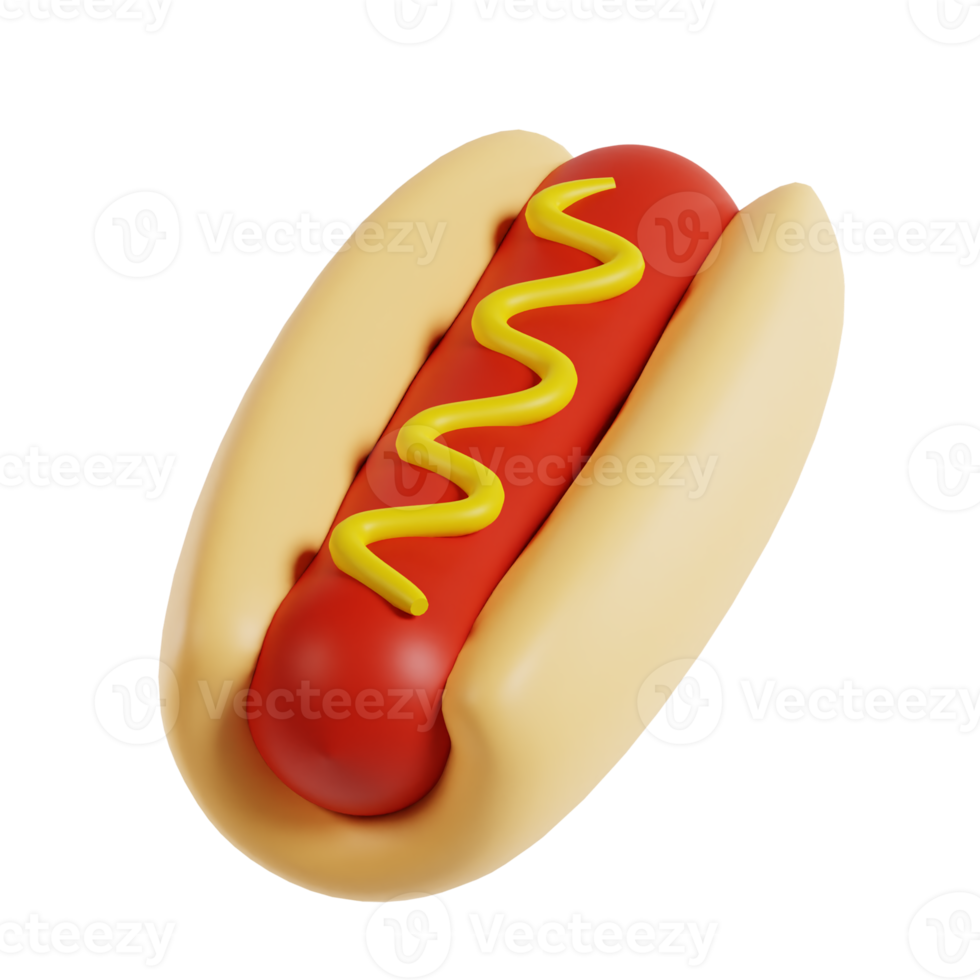 Hotdog Essen 3d png