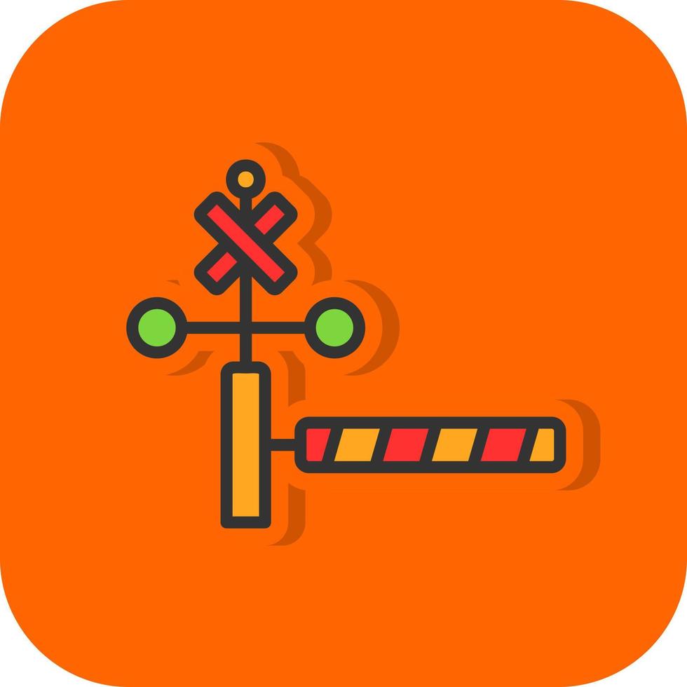 Railroad Crossing Vector Icon Design