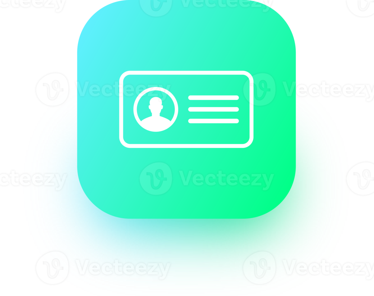 Identification card icon in square gradient colors. Id card signs illustration. png