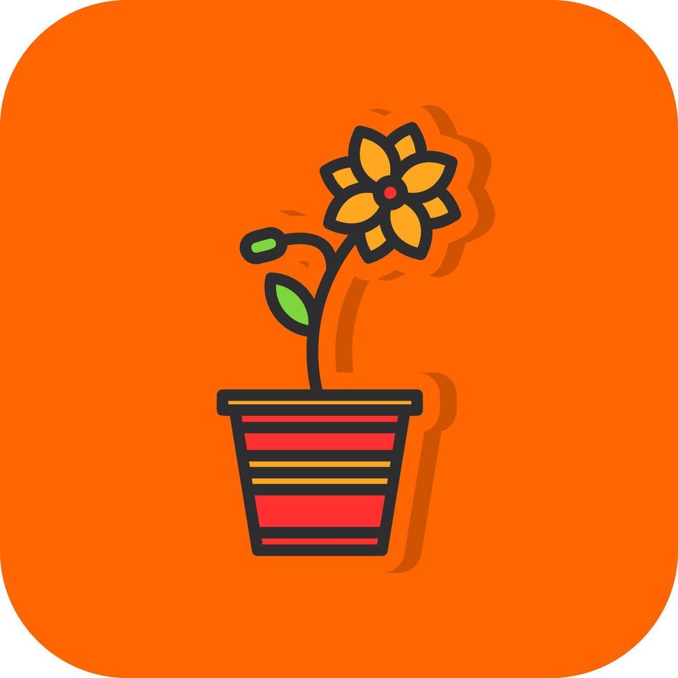 Flower Pot Vector Icon Design