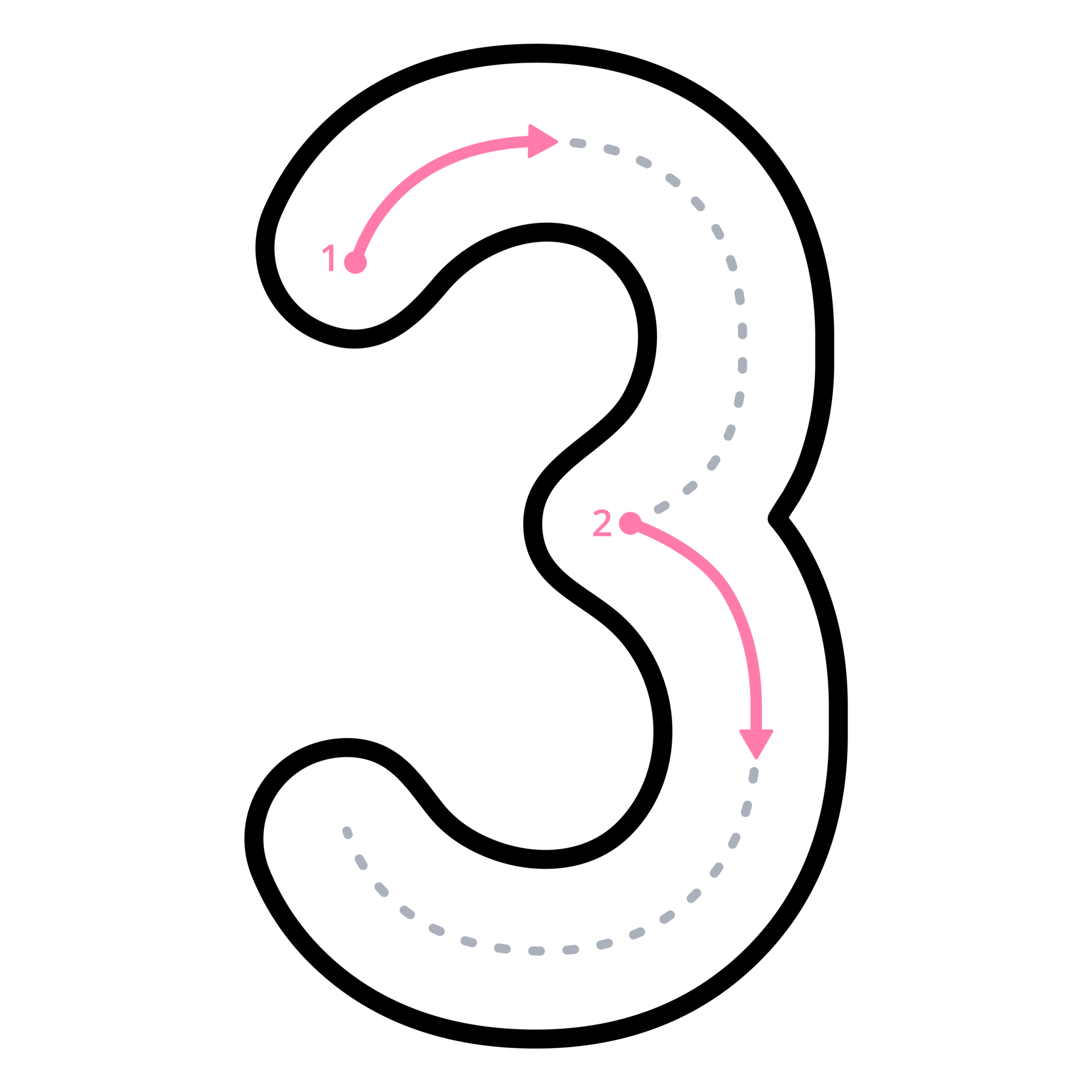 How To Write Number 3 With Tracing Guide 20047410 PNG