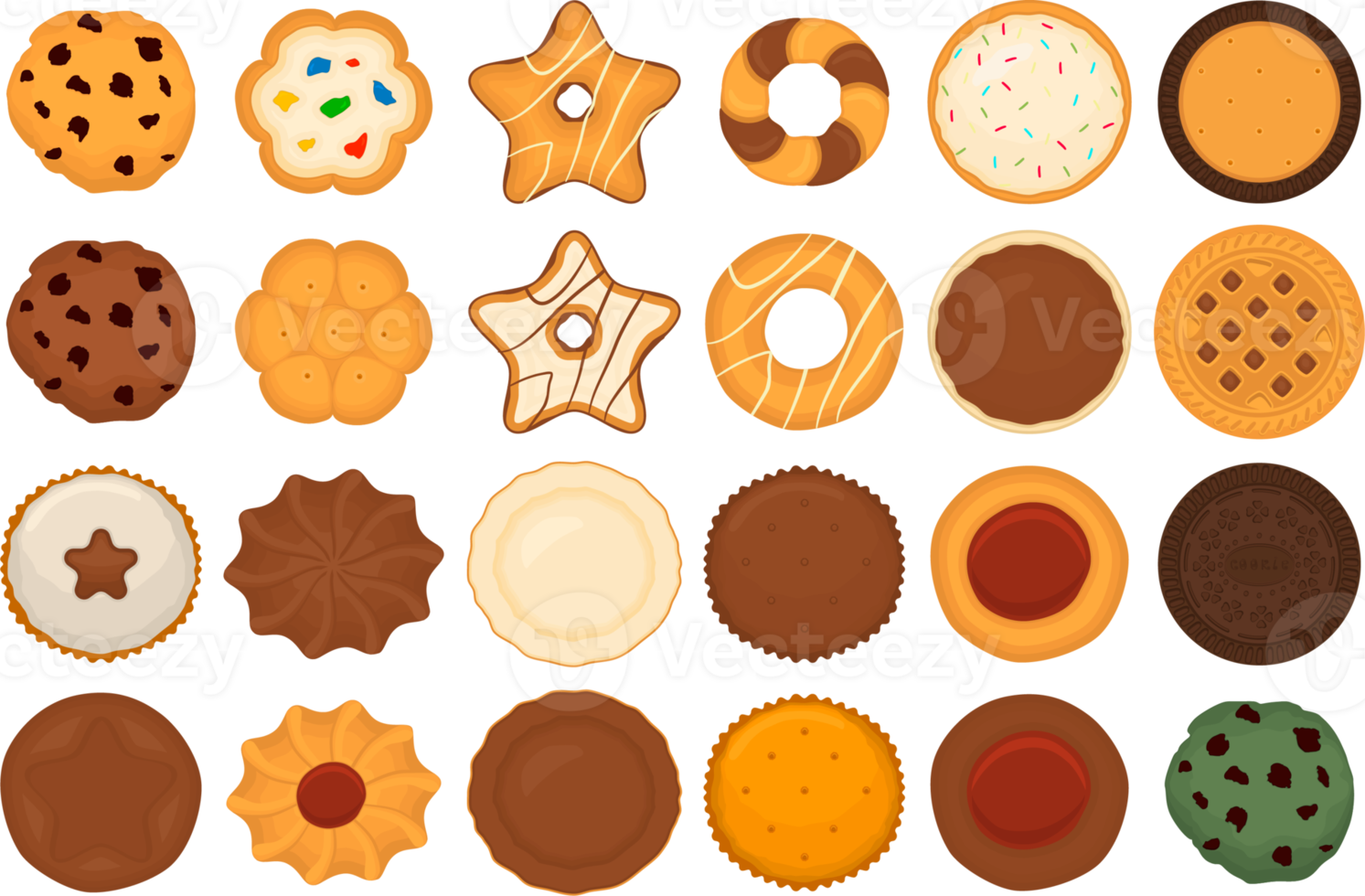 Various sweet tasty cookie png