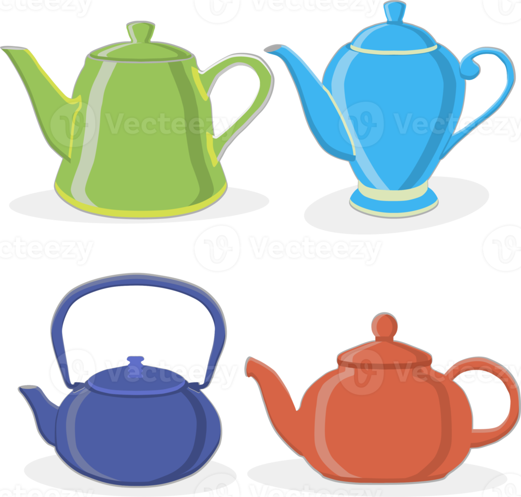 Set of beautiful glass teapots for liquid 20048313 PNG