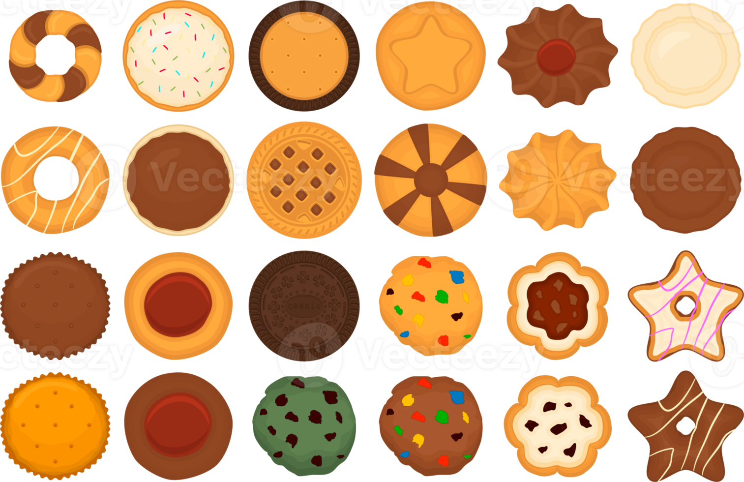 Various sweet tasty cookie png