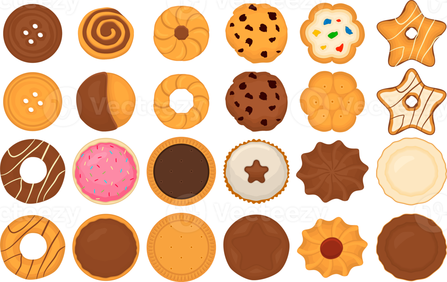 Various sweet tasty cookie png