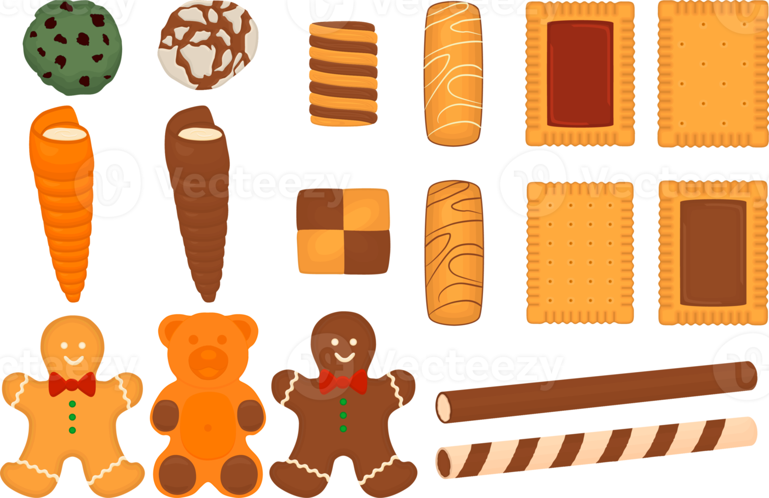 Various sweet tasty cookie png