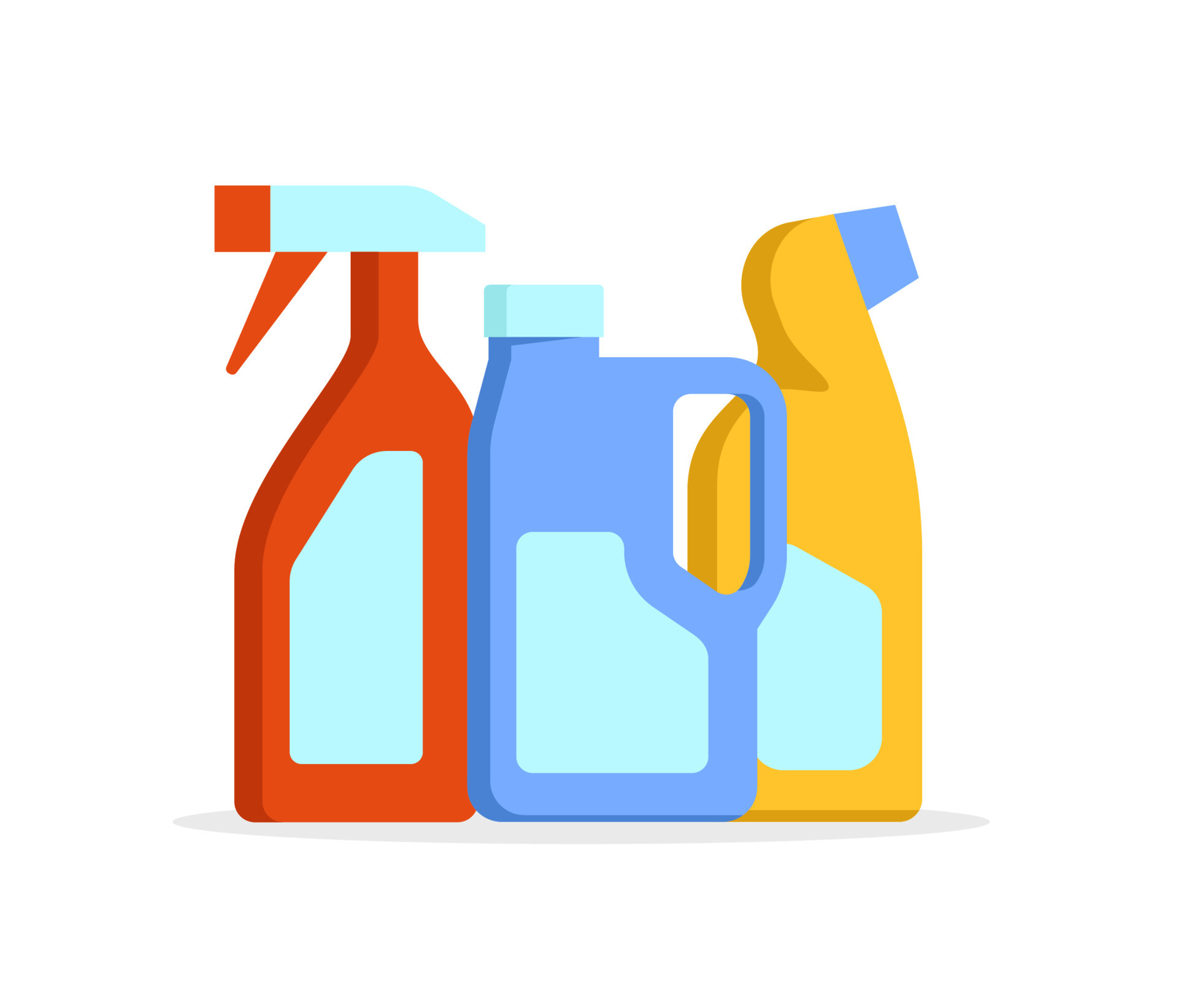 Cleaning products. Products for cleaning home, gloves. Vector