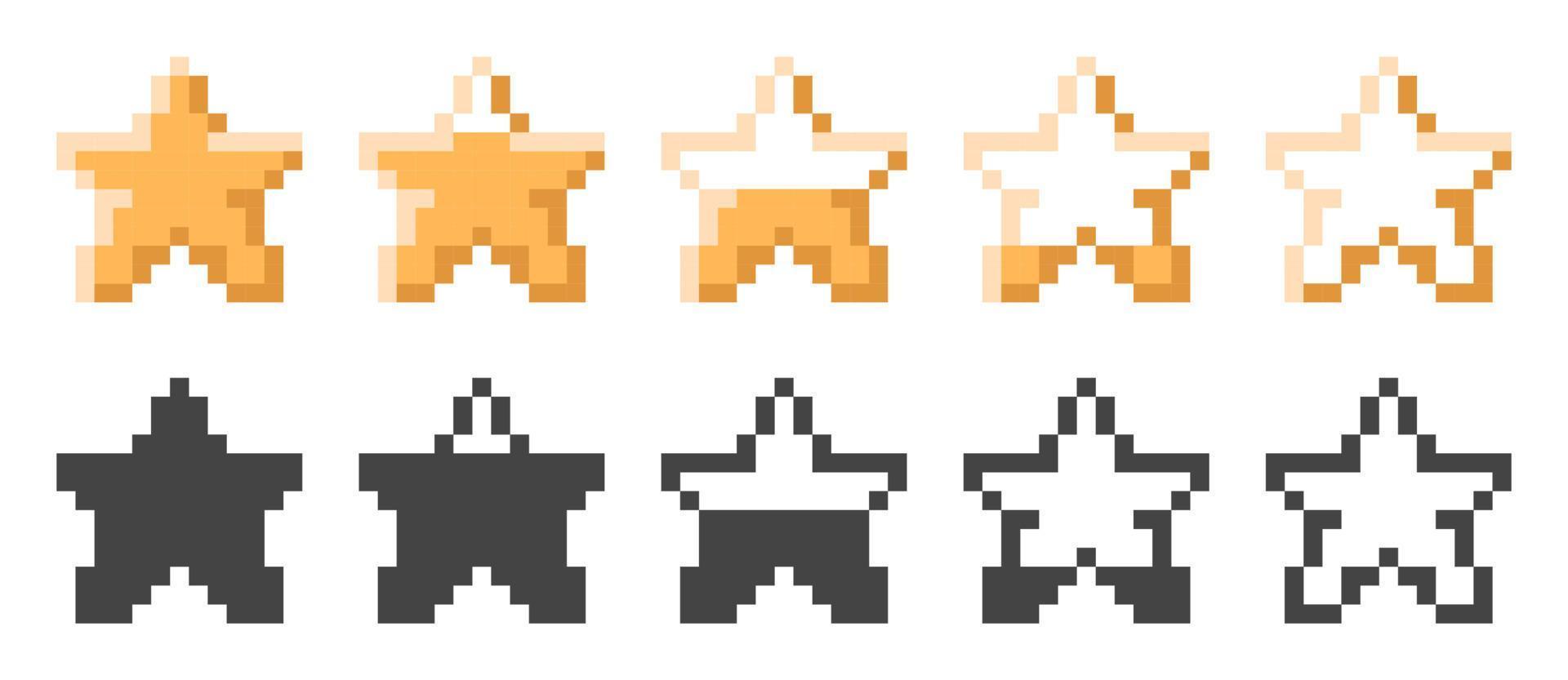 Retro star icon, mana points, MP. Vector illustration in pixel style.