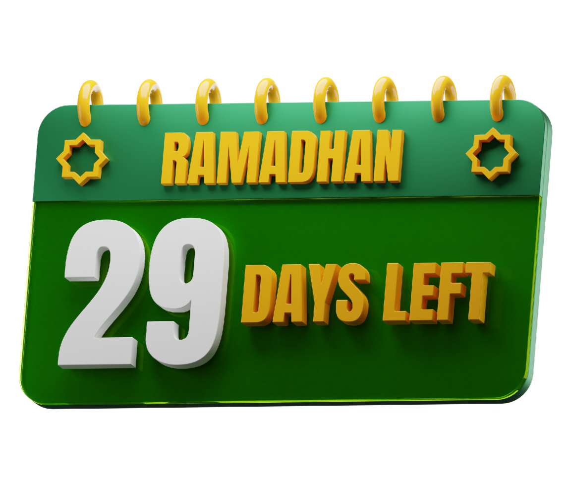 29 Days Left to Ramadan Month. Islamic Decorative Element. Ramadan Countdown. png