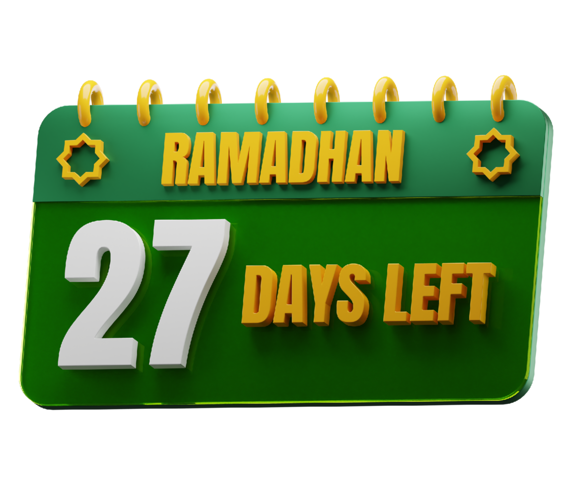 27 Days Left to Ramadan Month. Islamic Decorative Element. Ramadan Countdown. png