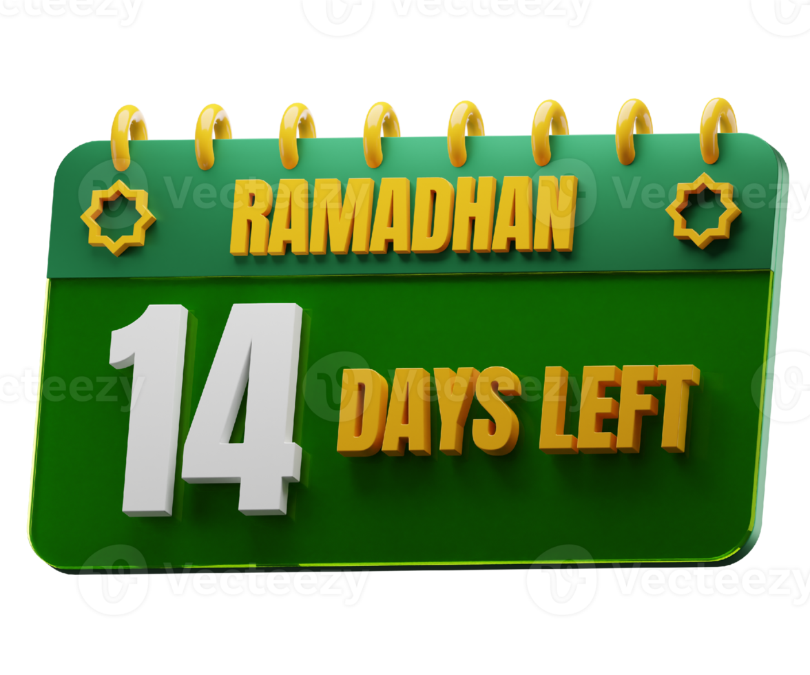 14 Days Left to Ramadan Month. Islamic Decorative Element. Ramadan Countdown. png