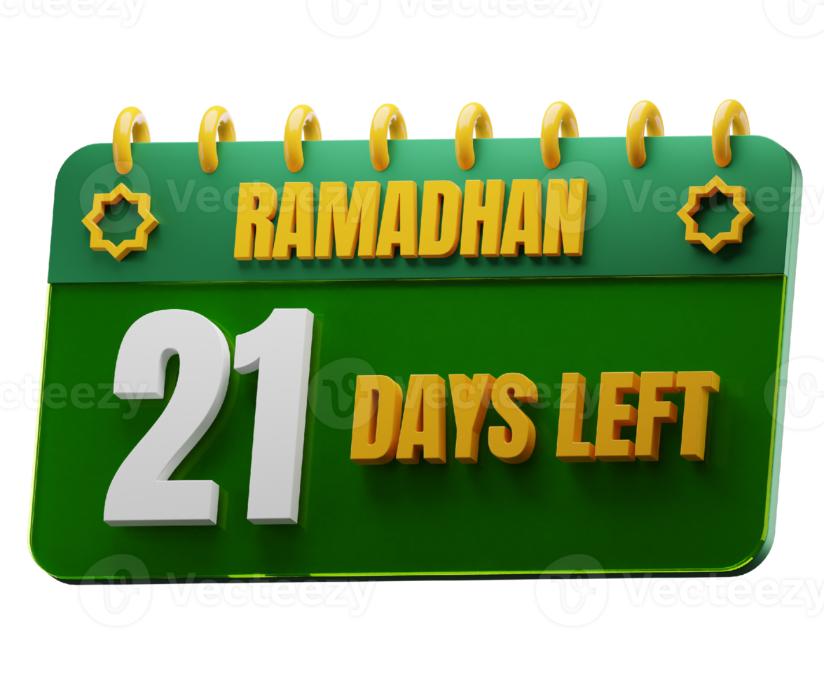 21 Days Left to Ramadan Month. Islamic Decorative Element. Ramadan Countdown. png