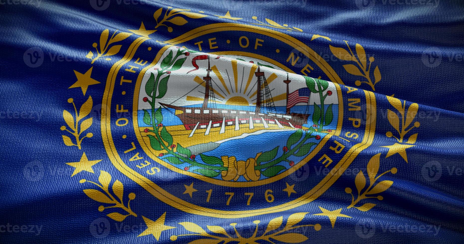 New Hampshire state flag background illustration, USA symbol backdrop photo