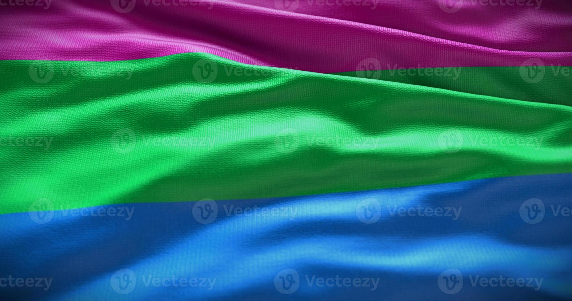 polisexual símbolo bandera fondo, 3d ilustración foto