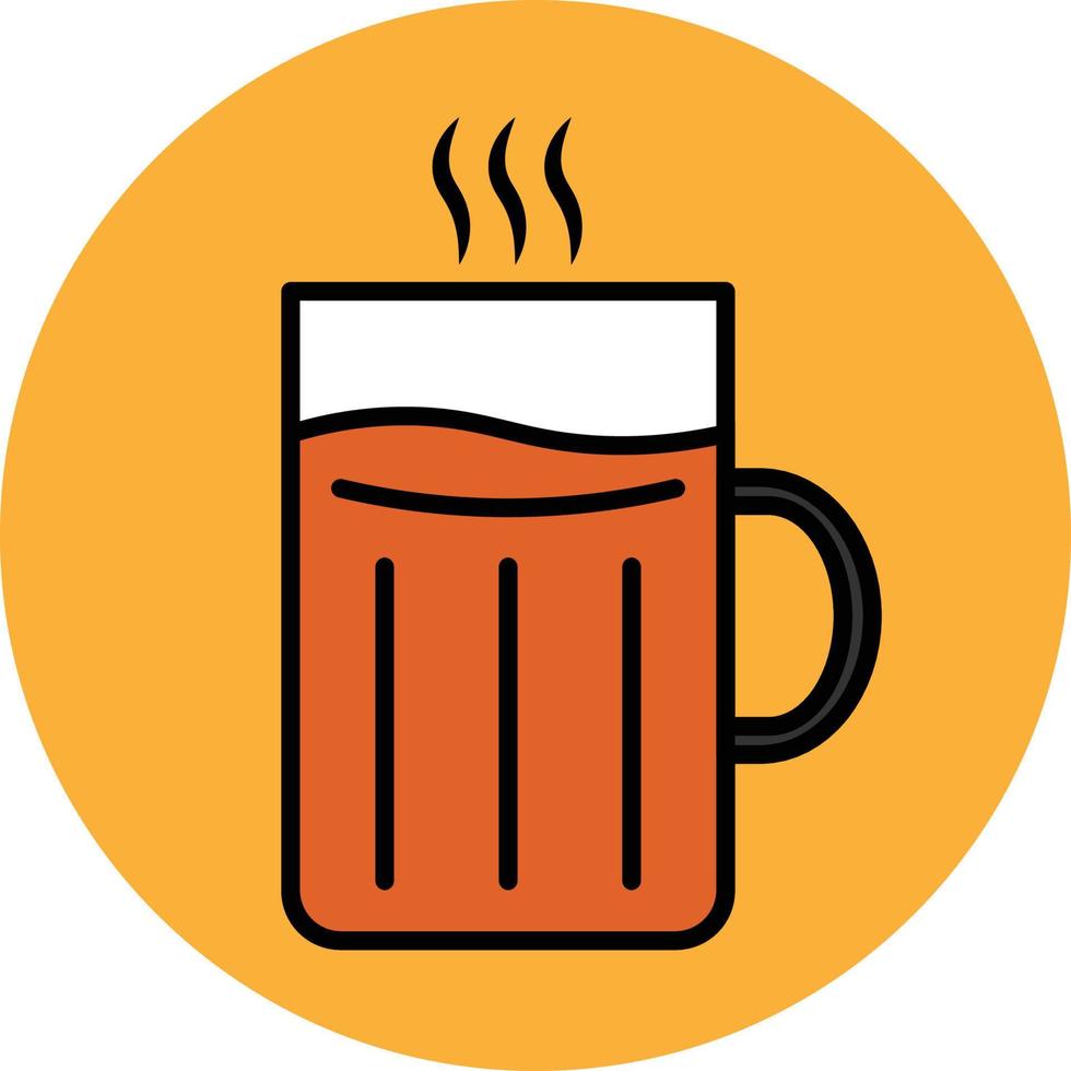 Hot Tea Drink Filled Outline Icon vector