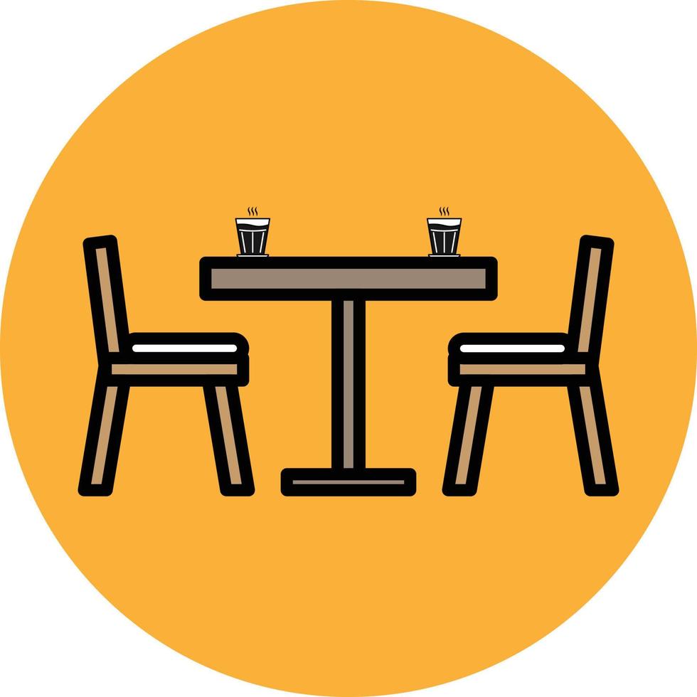Dining Table Filled Outline Icon vector
