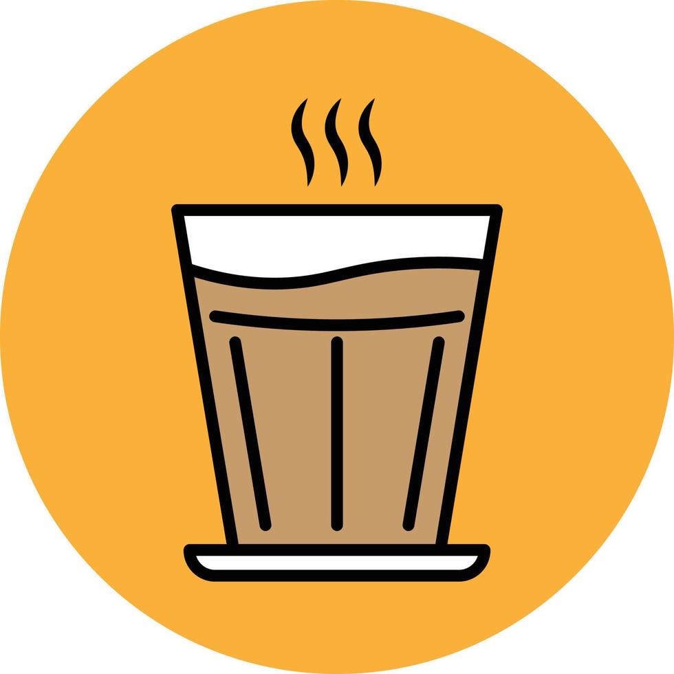 Milk Coffee Drink Filled Outline Icon vector