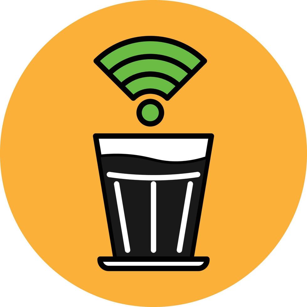 Internet Coffee Filled Outline Icon vector