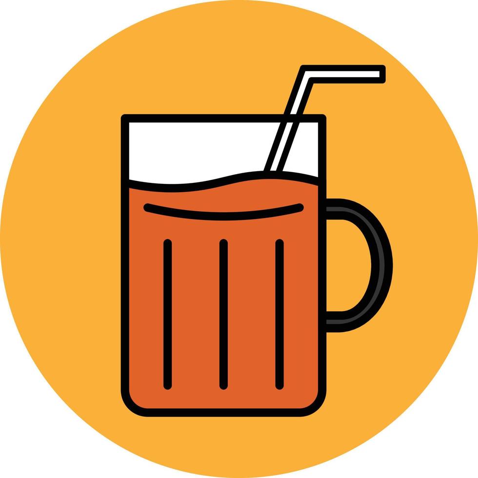 Ice Tea Drink Filled Outline Icon vector
