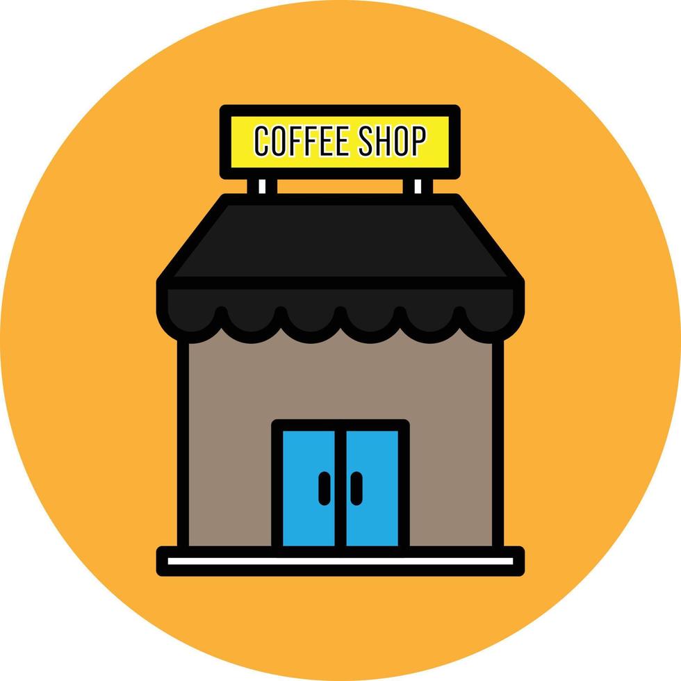 Coffee Shop Filled Outline Icon vector