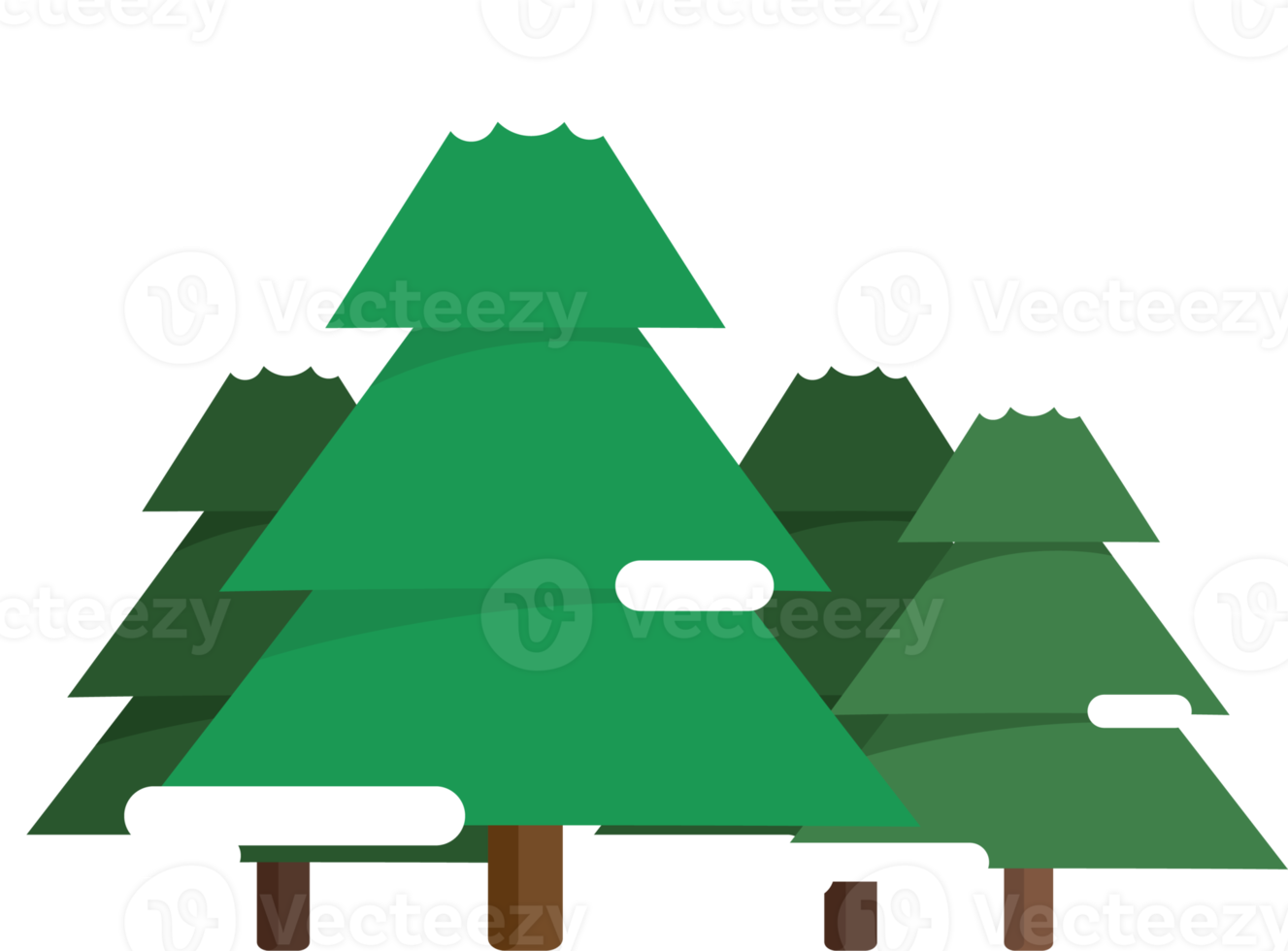 Christmas tree icon with snow png