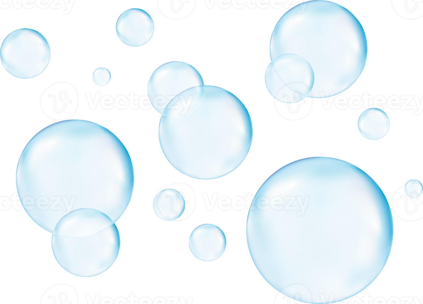 realistisk transparent 3d bubblor under vattnet . tvål bubblor illustration png