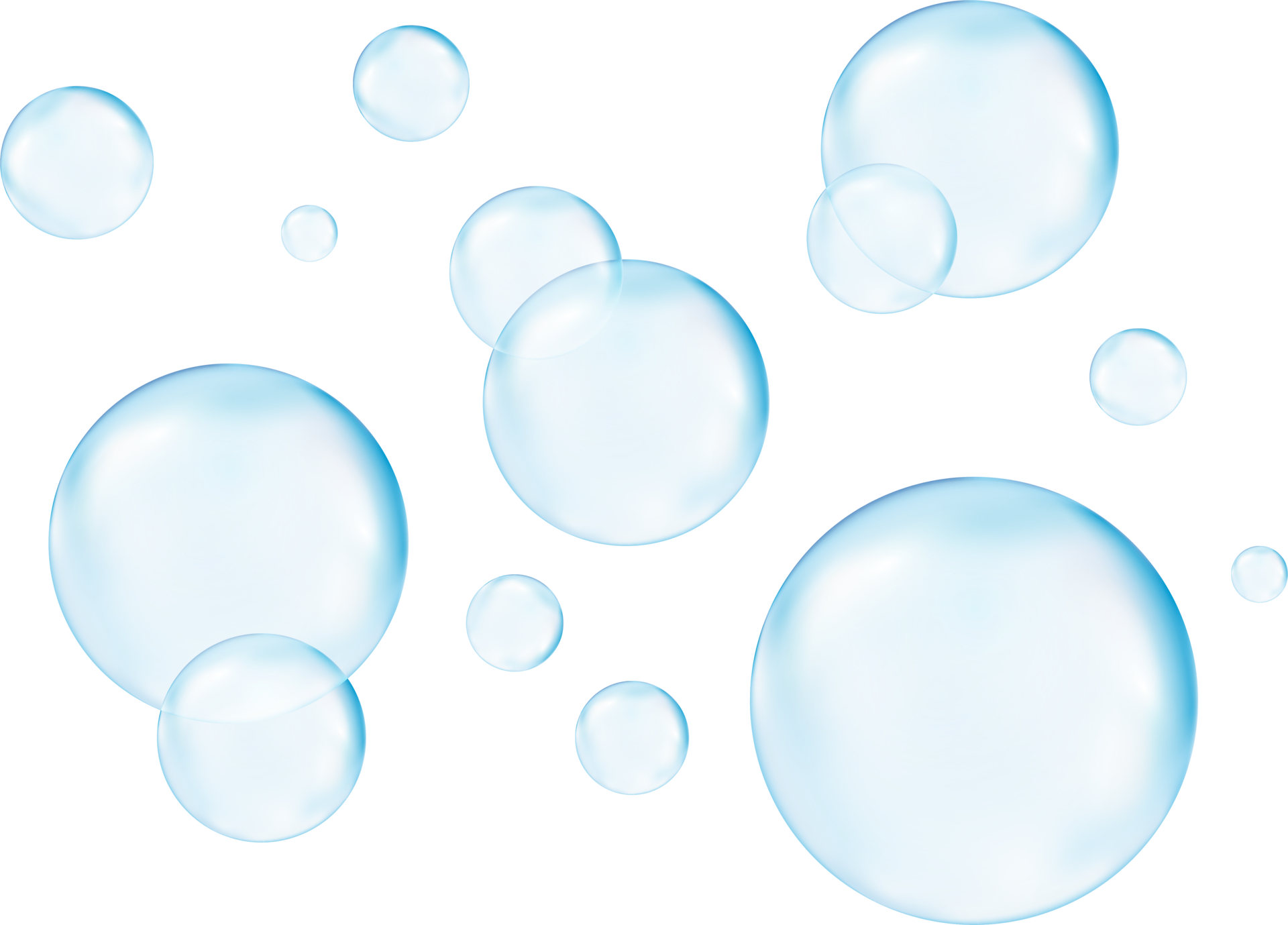 Transparent water realistic glass bubbles. Bubbles PNG. Vector PNG