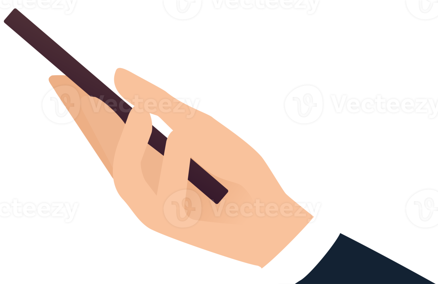 Businessman touching mobile phone.hands pointing index finger, touch screen interaction png