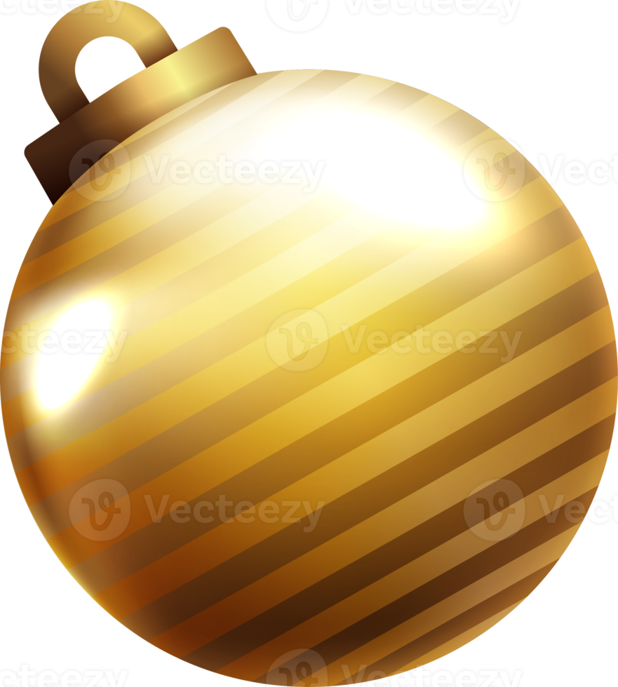 3d realistico Natale ornamento decorazione d'oro fronzolo palla png