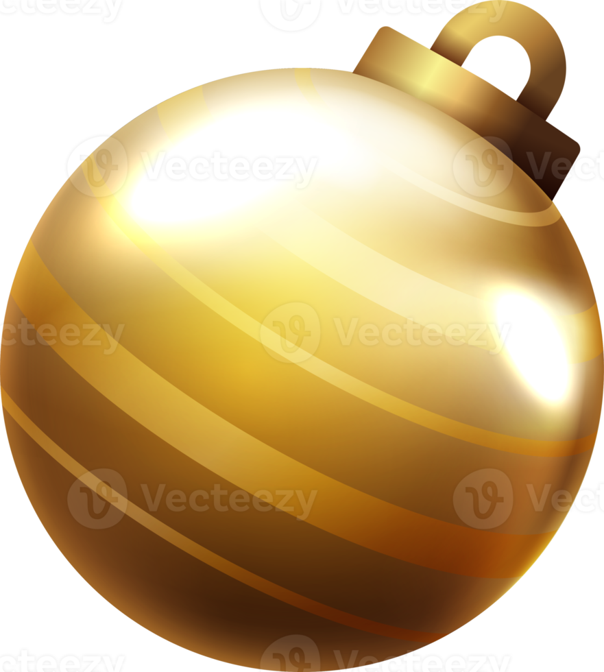 3d realistisk jul prydnad dekoration gyllene struntsak boll png