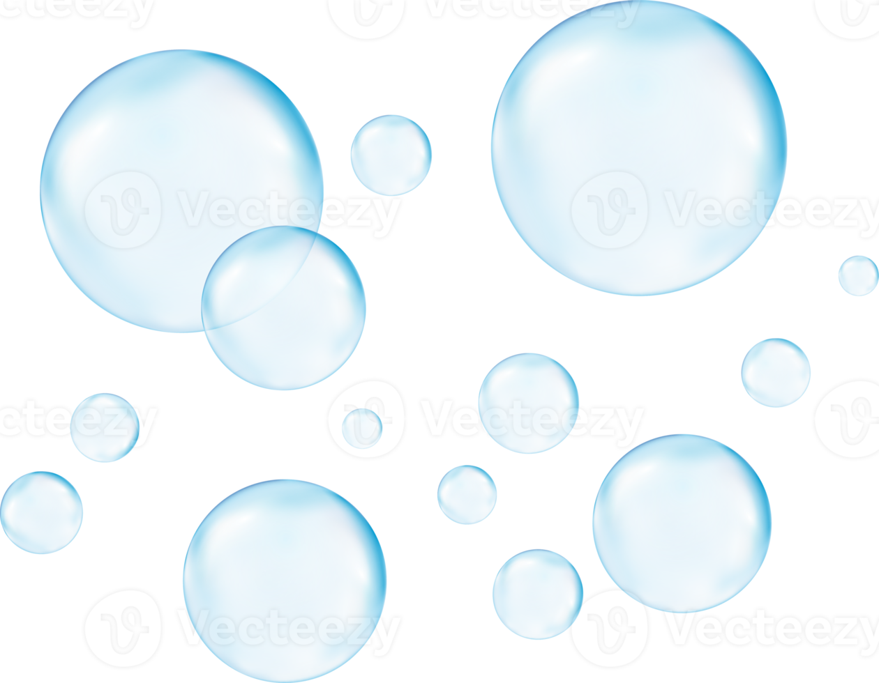 Realistic transparent  3d bubbles underwater . Soap bubbles  illustration png