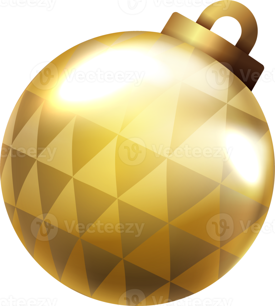 3d realistisch Kerstmis ornament decoratie gouden snuisterij bal png