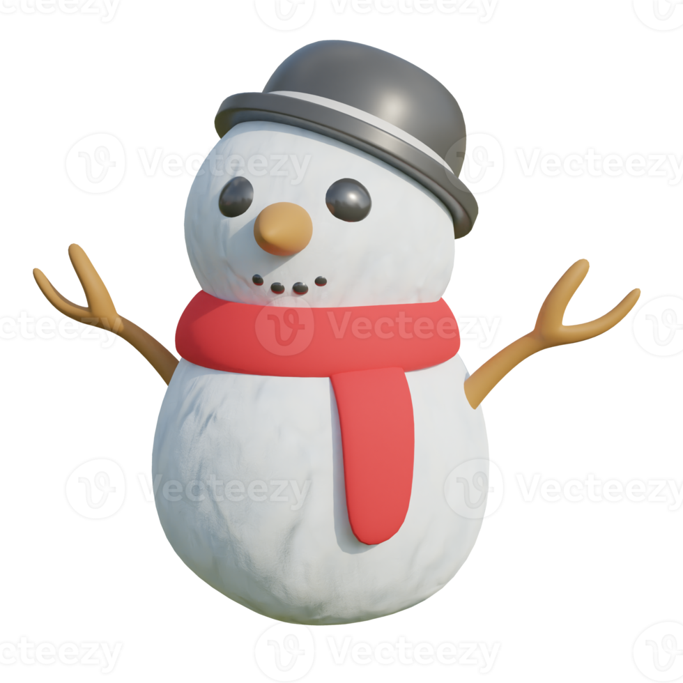 snowman with hat and scarf png