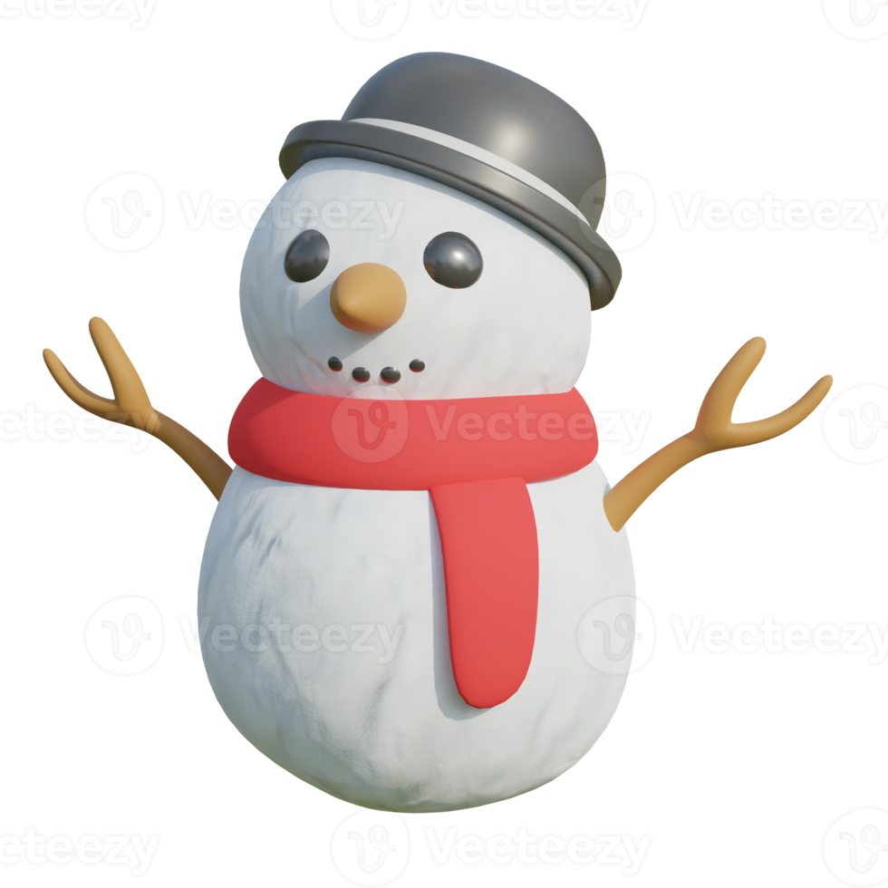 bonhomme de neige avec bonnet et écharpe png