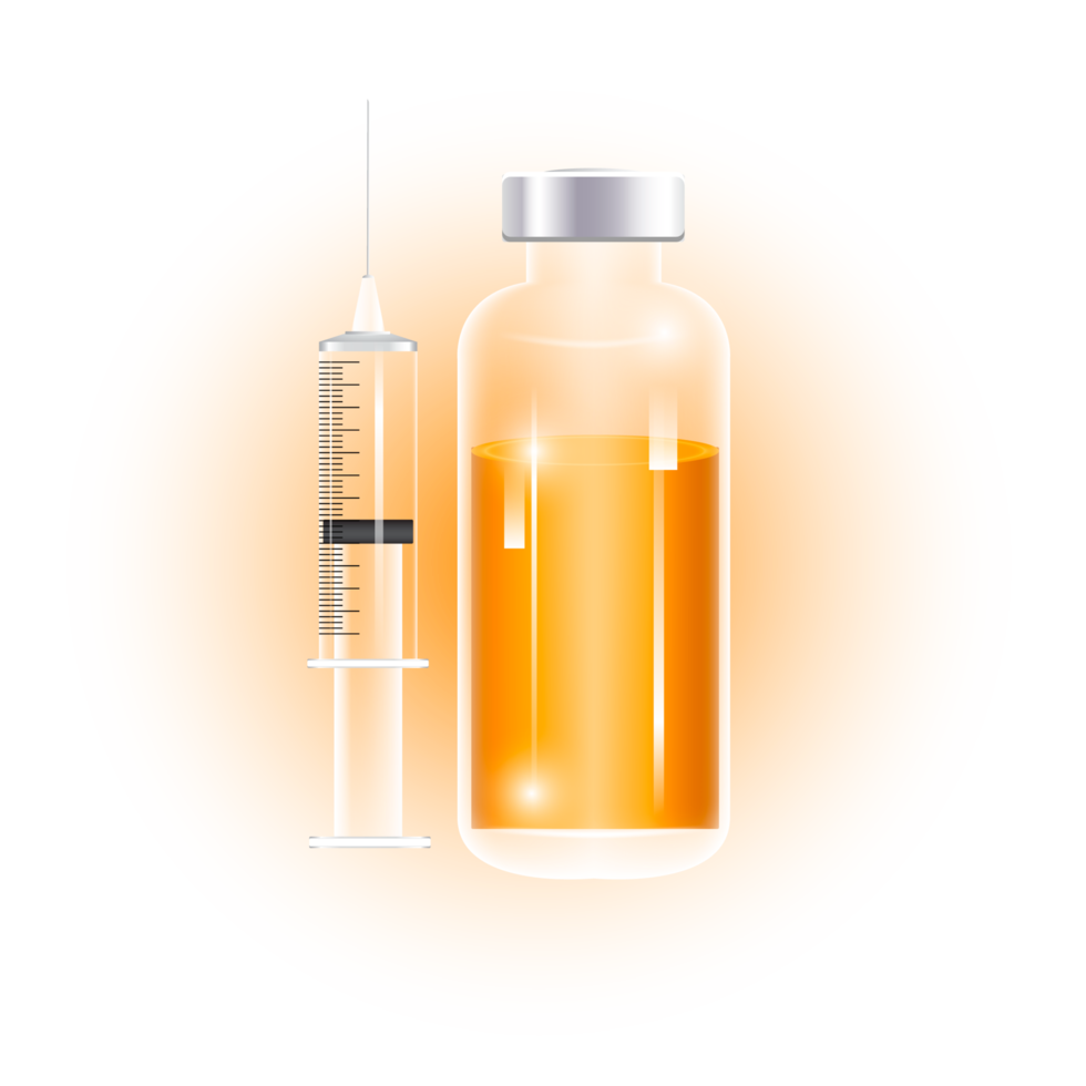 vaccin injectie glas flacon met injectiespuit png