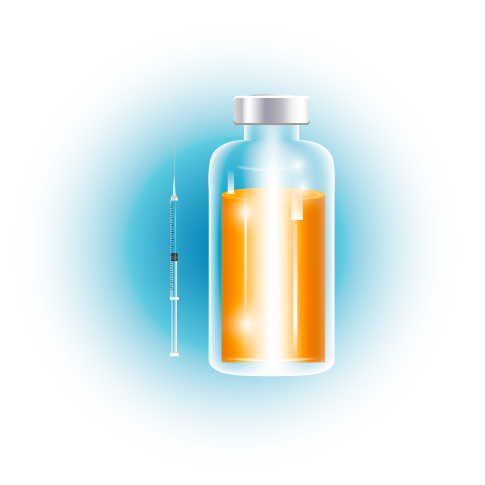 vaccin injectie glas flacon met injectiespuit png