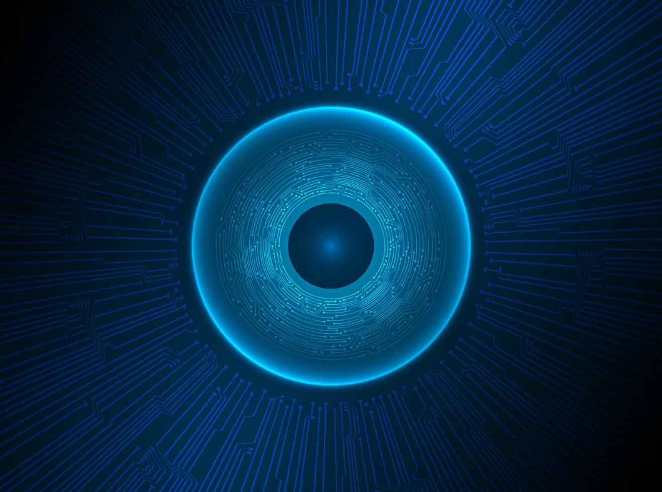 Modern Holographic Eye ball on Technology Background vector