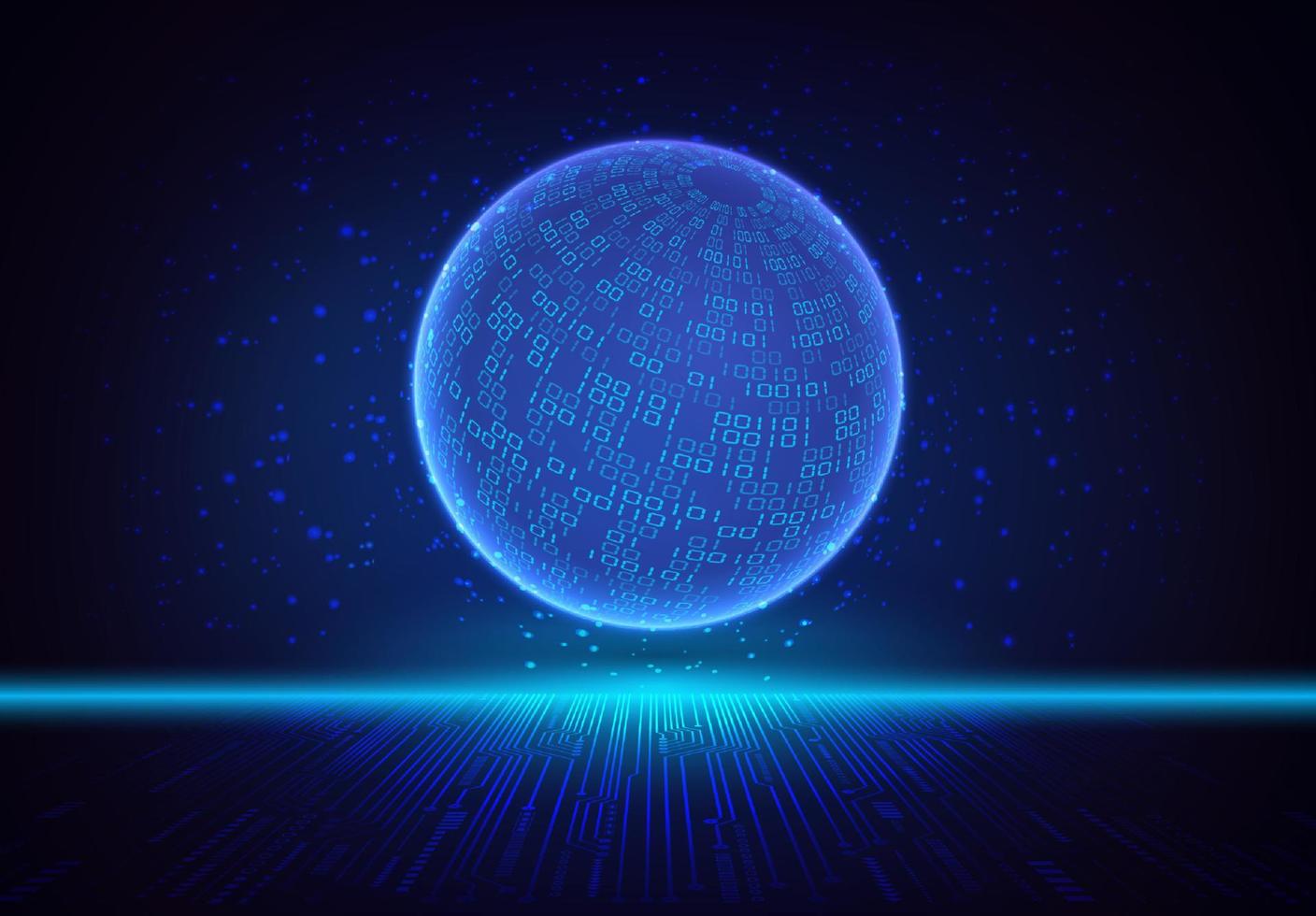 Modern Holographic Globe on Technology Background vector