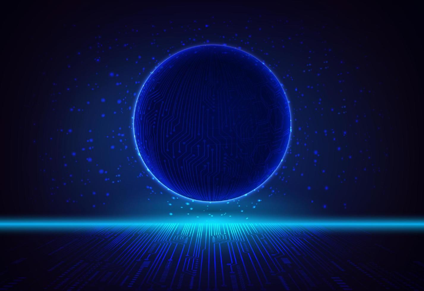 Modern Holographic Globe on Technology Background vector