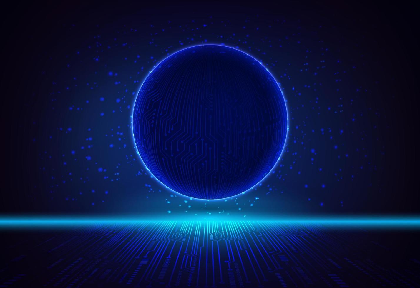 Modern Holographic Globe on Technology Background vector