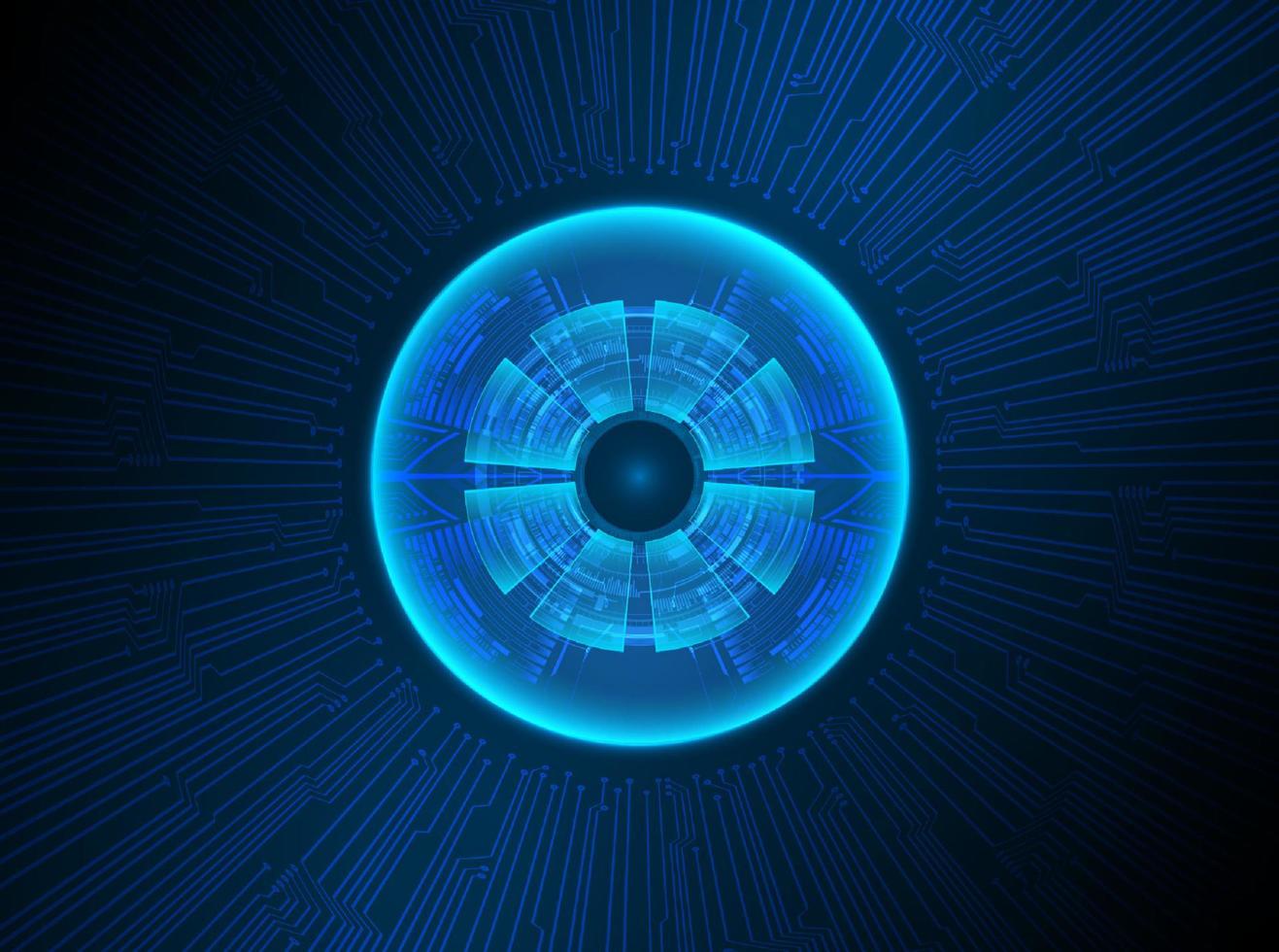 Modern Holographic Eye ball on Technology Background vector