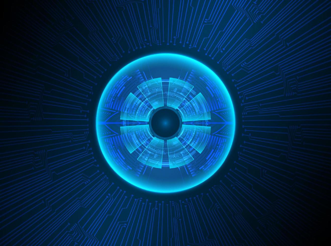 Modern Holographic Eye ball on Technology Background vector