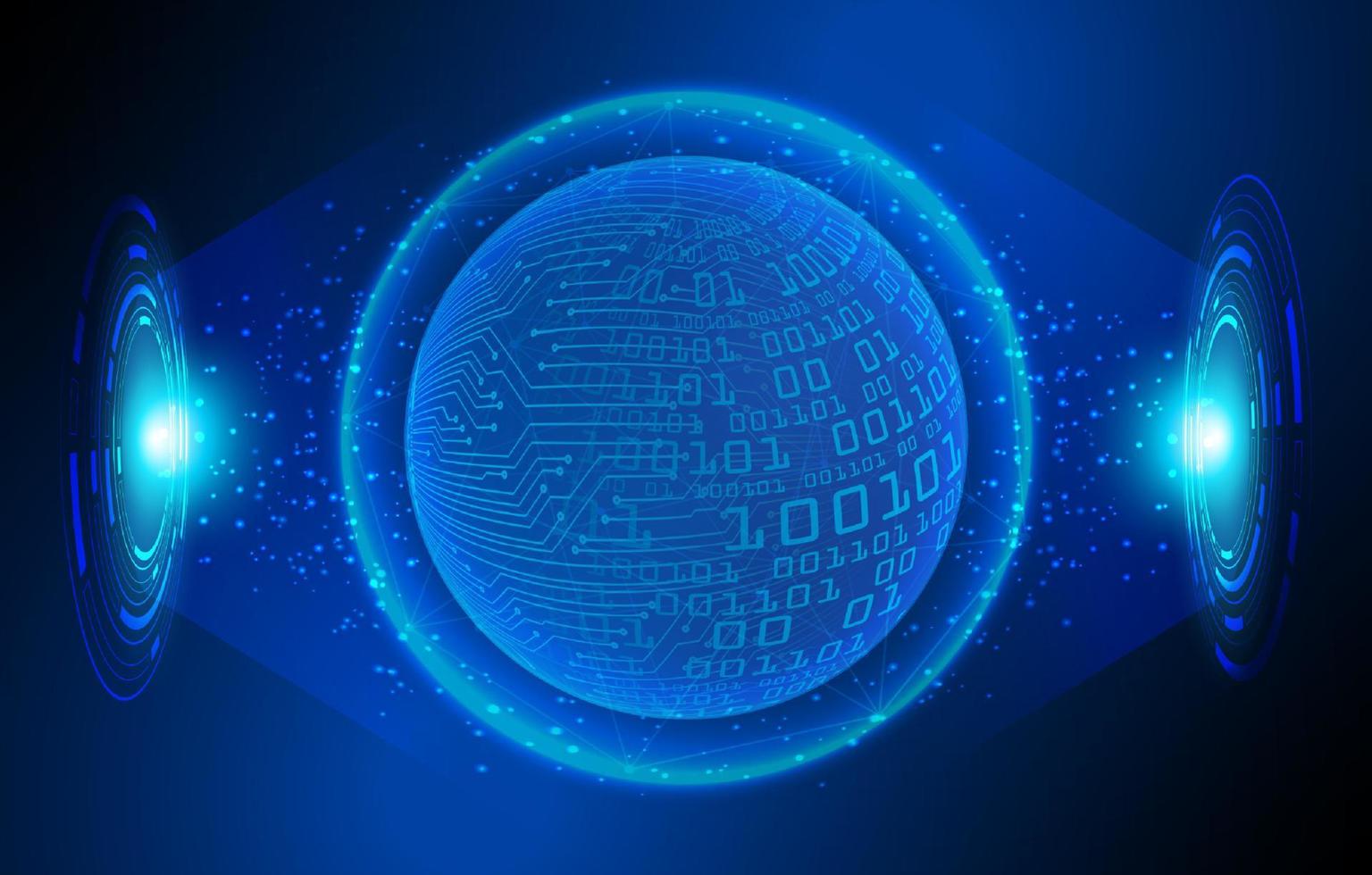 Modern Holographic Globe on Technology Background vector