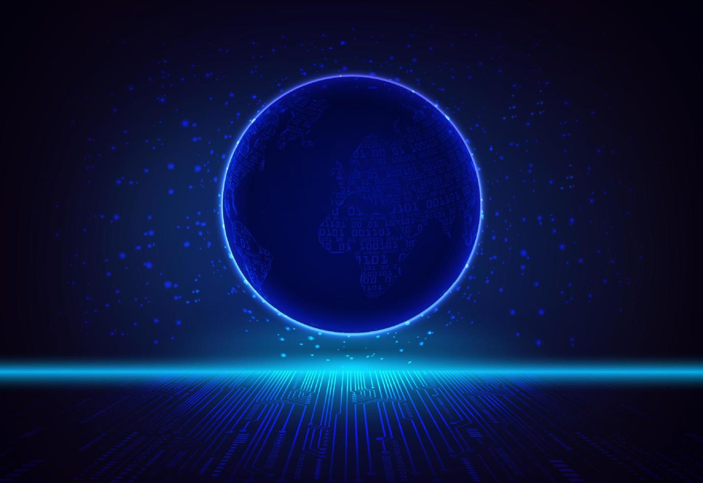 Modern Holographic Globe on Technology Background vector