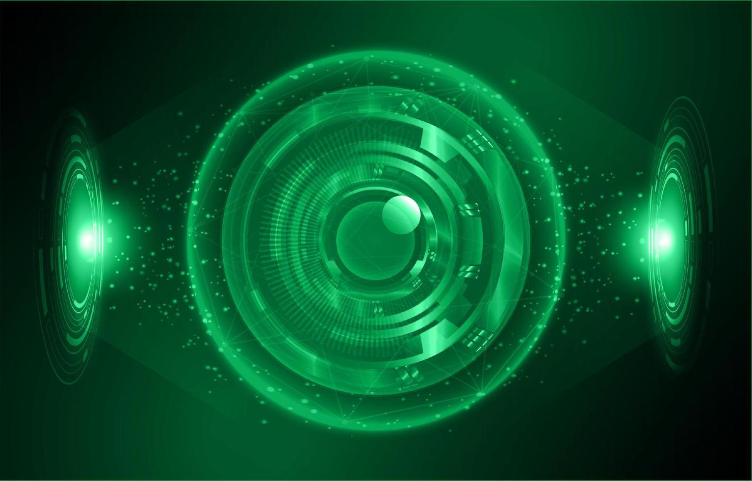 Modern Holographic Eye on Technology Background vector