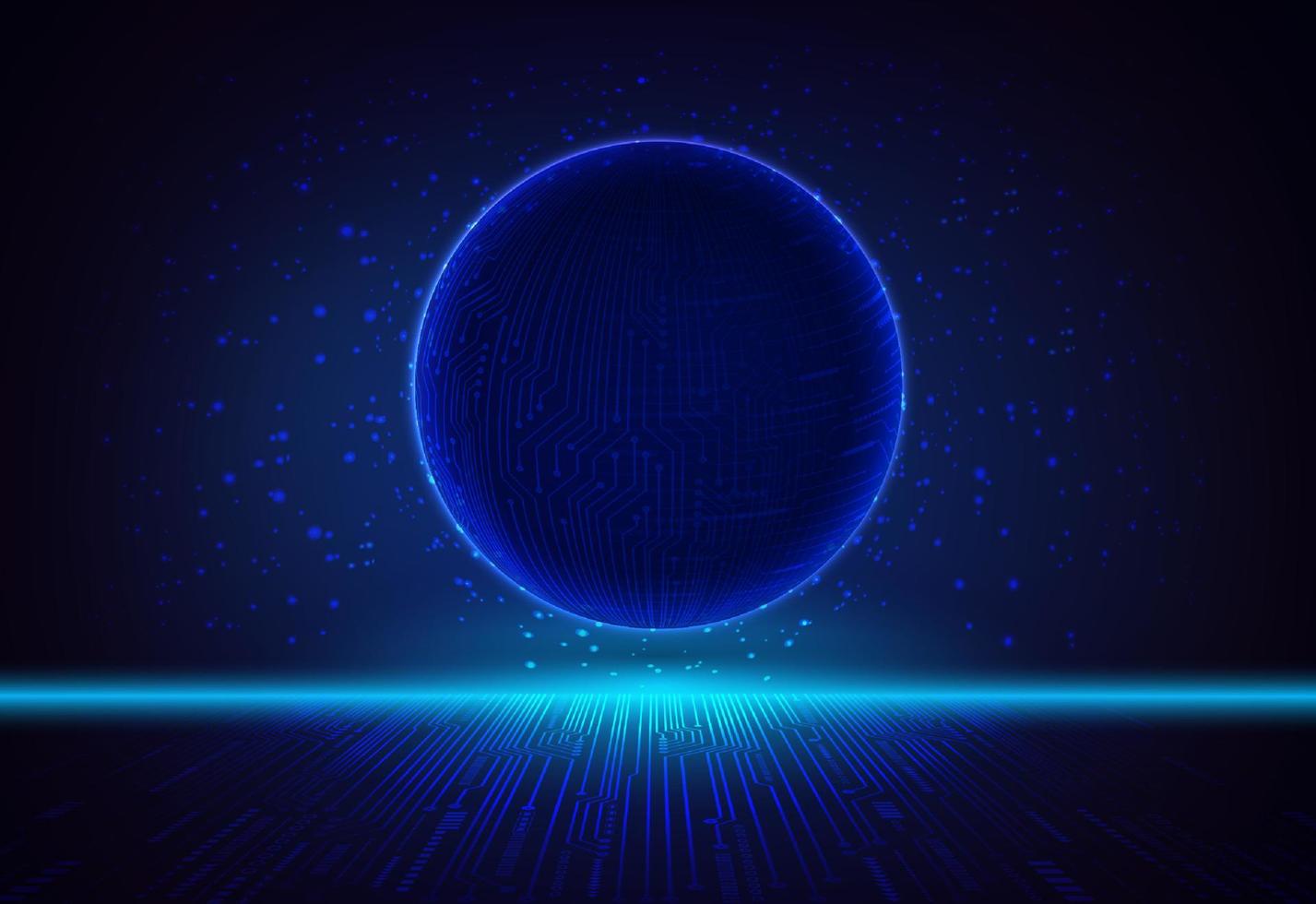 Modern Holographic Globe on Technology Background vector